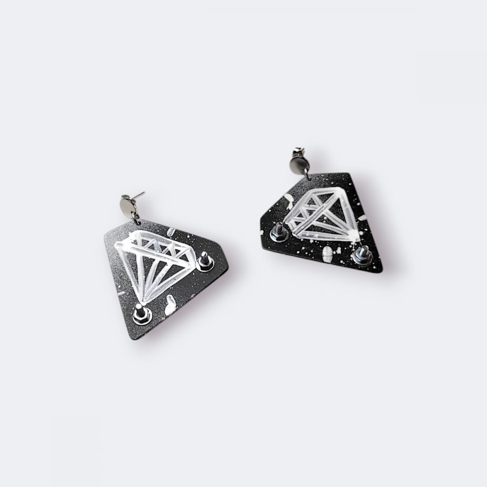 Diamond and Screw Earrings